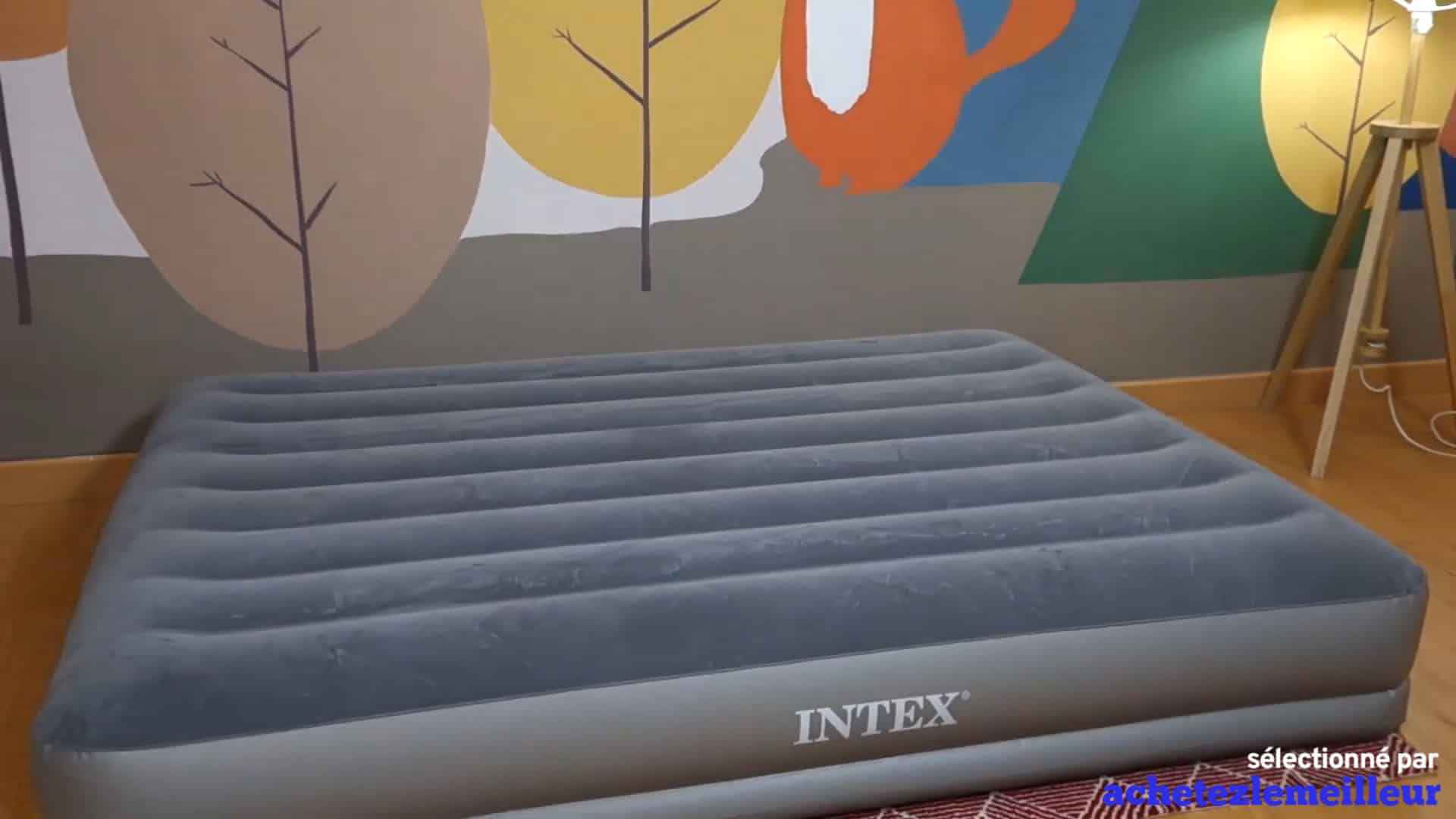Matelas Gonflable Intex Prestige 2 Places, 30cm D'épaisseur, Pompe électrique Intégrée, Gris