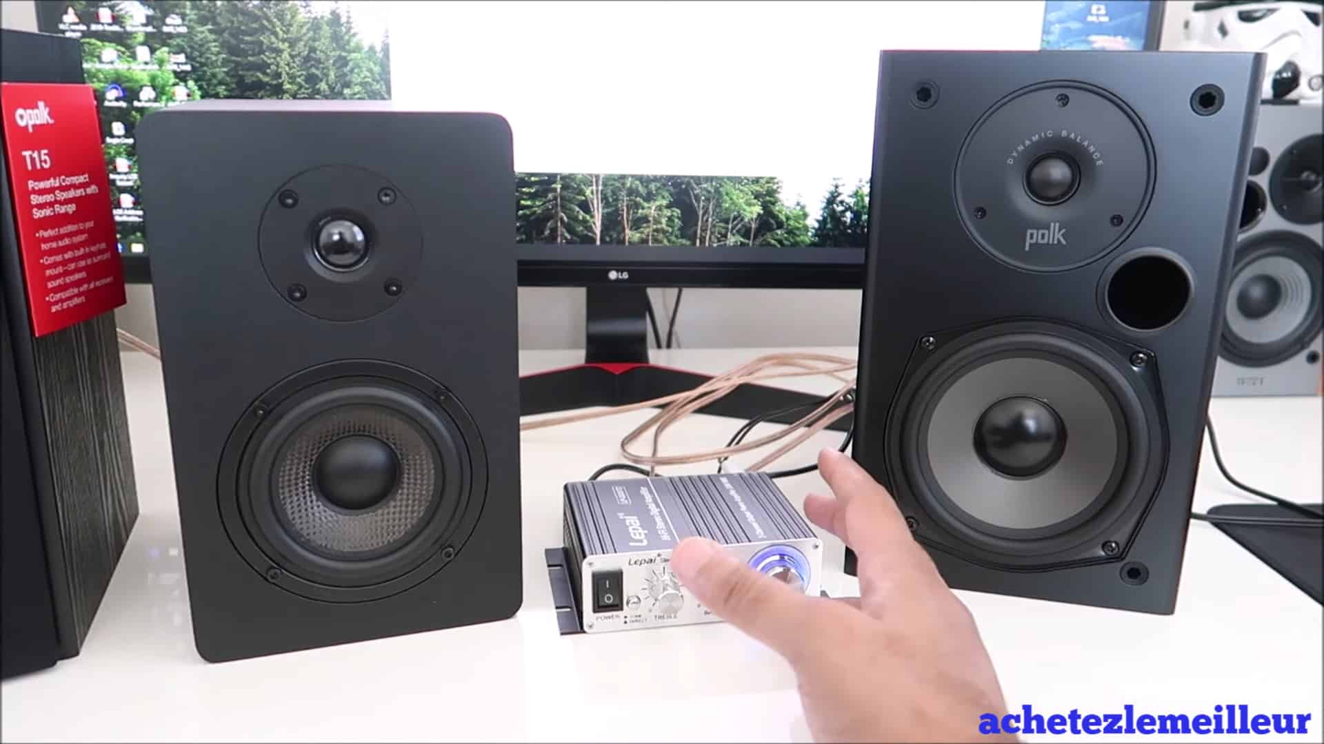 Polk Haut-parleurs MXT 90 Blanc Noir 100 W (2 Unités