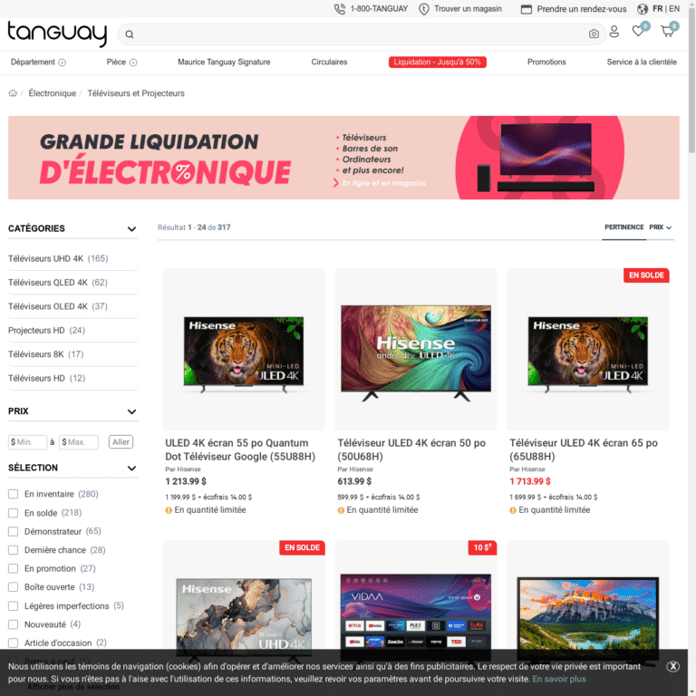 Catalogue categories _ Tanguay livraison gratuite au Québec