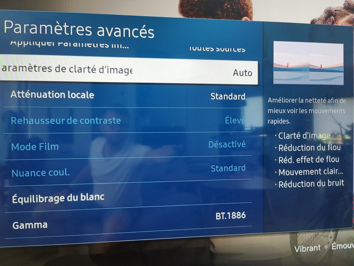 clarté image tv reglage