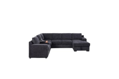 Canapé-lit modulaire en U escamotable…